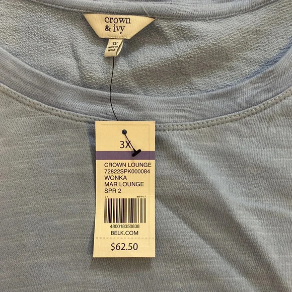 NWT Crown & Ivy Wonka Mar Lounge Crewneck - Picture 4 of 5
